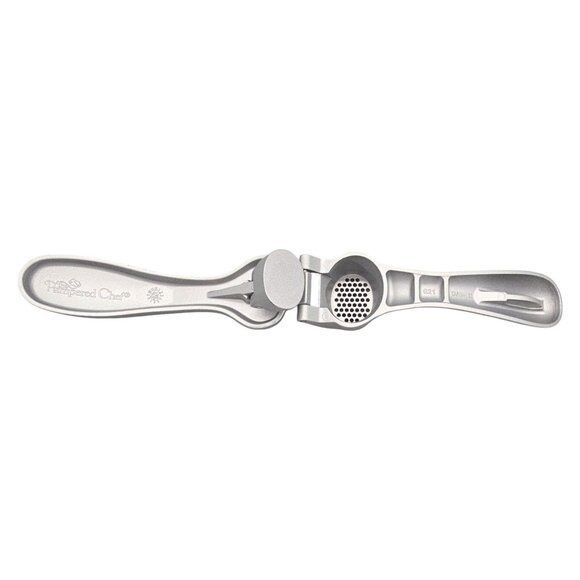 Pampered Chef Garlic Press Tool 2576 Aluminum Silver Durable NO CLEANING TOOL - Picture 3 of 6
